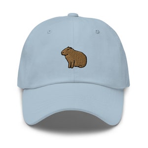Capybara Embroidered Dad Hat, Capybara Lover Gift, Funny Capybara Gift Hat, Handmade Embroidered Adjustable Unisex Baseball Dad Cap Gift image 3