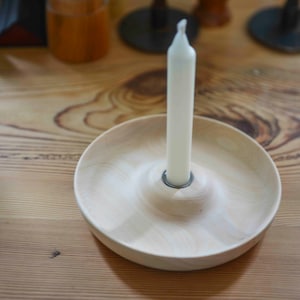 Candle holder made of Swiss pine wood