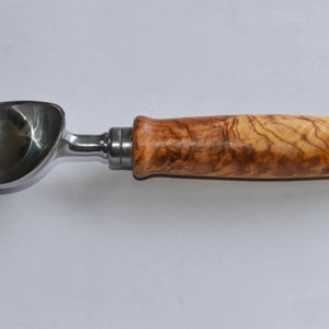 ice cream spoon with olive wood handle