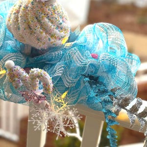 Lighted Sugar Plum Mesh Garland  Table Runner Sparkling Ornaments Oversized Treats Donuts Cupcakes Popsicles Pretzel