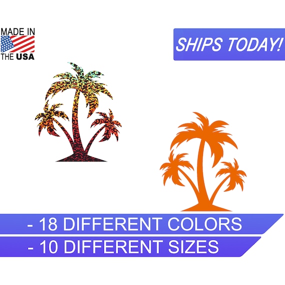 Palm Trees Cute - 5 Vinyl Sticker - For Car Laptop I-Pad - Waterproof  Decal 