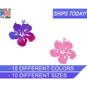 Hibiscus Flower, Vinyl Decal, Floral Decal, Silver Glitter, Cooler Decals,Wedding Decals, Sticker Decals, Car Decal, Custom vinyl Sticker