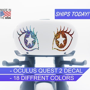 Anime Star Eyes, Oculus Quest 2 Vinyl Decal, Oculus Skin, Silver Glitter, Sticker Decals, Car Decal, Custom vinyl Sticker