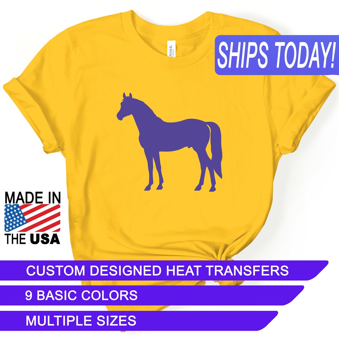Basic Colors Standing Horse, Heat Transfers, Custom Designed Iron On