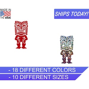 Tiki Man Hawaii Islands Vinyl Sticker – Waterproof Decal For Cars, Laptops & More