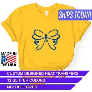 Glitter Butterfly, Heat Transfers, Custom Designed Iron Ons, CPSIA Certified Child Safe, Use on Cotton, Polyester, and Leather