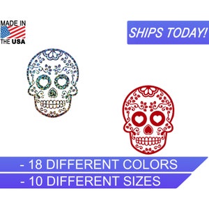 Sugar Skull with Vines, Vinyl Decal, Dia De Los Muertos Decal, Silver Glitter, Cooler Decals,Wedding Decals,Sticker Decals,Car Decal,Sticker