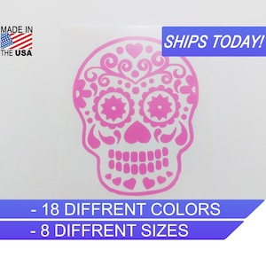 Sugar Skull, Custom vinyl Decal,Skull and harts,Cooler Decals,Birthday gift,Gift for her,Love Sticker Decals,Car Decal,Custom vinyl Stickers