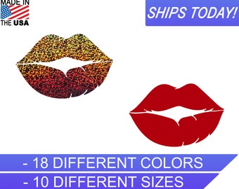 Lips, Vinyl Decal, Kiss Decal,Silver Glitter,Cooler Decals,Wedding Decals,Sticker Decals, Car Decal, Custom vinyl Sticker
