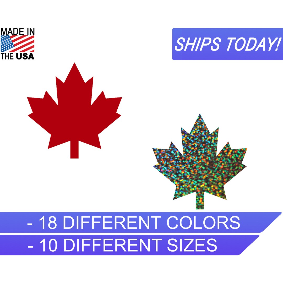 Maple Leaf, Canada Vinyl Decal, Canada Decal, Silver Glitter, Cooler