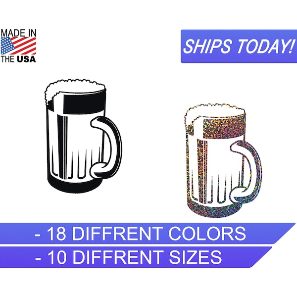 Beer Stein, Beer Mug, Vinyl Decal, Drink Decal, Silver Glitter, Cooler Decals, Wedding Decals, Sticker Decals,Car Decal,Custom vinyl Sticker