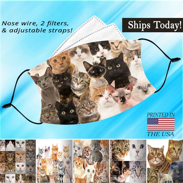 Cat Face Mask Etsy