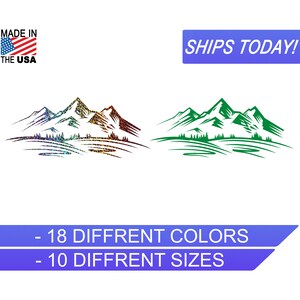 Mountains, Custom Vinyl Decal, Adventure Decal,Silver Glitter,Cooler Decals, Wedding Decals,Sticker Decals, Car Decal, Custom vinyl Stickers