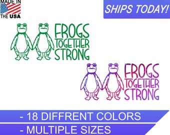 Frogs Together Strong, Line Art, Frogs Against Fascism, amphibian vinyl Decal, Cooler Decal, Frog Sticker Decals, Car Decal, vinyl Sticker