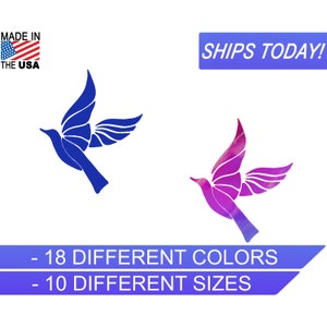 Dove, Bird, Vinyl Decal, Flying Bird Decal, Silver Glitter, Cooler Decals, Wedding Decals, Sticker Decals, Car Decal, Custom vinyl Sticker