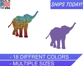 Baby Elephant, Vinyl Decal, Animal Decal, Silver Glitter, Cooler Decals, Wedding Decals, Sticker Decals, Car Decal, Custom vinyl Sticker