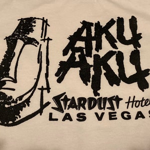 Aku Aku Stardust Hotel Casino Las Vegas Tiki White T-Shirt
