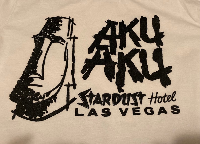 Aku Aku Stardust Hotel Casino Las Vegas Tiki White T-Shirt image 1