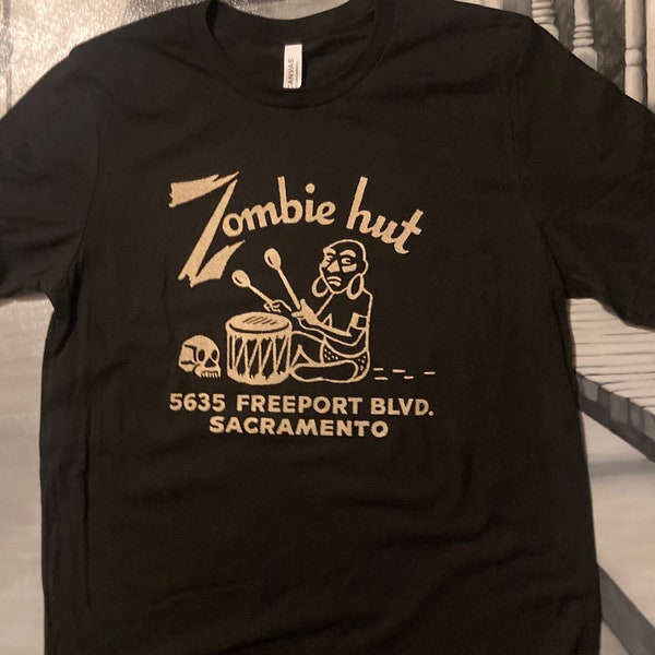 Zombie Hut Black Tiki Tshirt