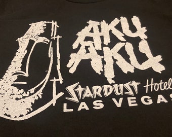 Aku Aku Stardust Hotal Las Vegas Tiki Black T-Shirt