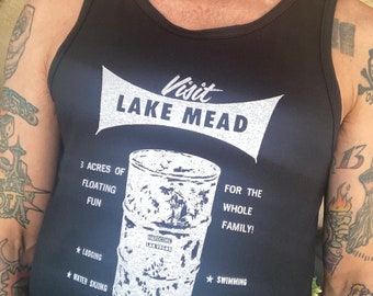 Men’s Visit Lake Mead A Barrel full of Fun black tank top