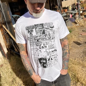The Vegas 1980’s Punk Flyer Collection #2. On White Tshirt
