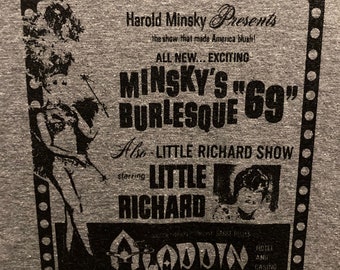 The Minskys Burlesque 69 with Little Richard Grey Tshirt