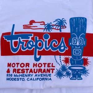 White The Tropics Motor Hotel Tiki T-Shirt
