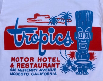 White The Tropics Motor Hotel Tiki T-Shirt