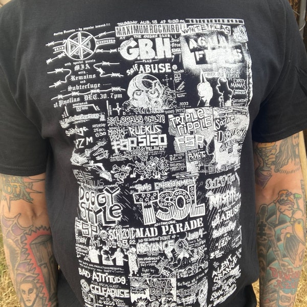 The 80’s Las Vegas Punk Rock Flyers #1 Black T-Shirt
