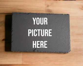 Custom Photo Engraved Slate Frame, Personalized Keepsake (300x200mm)