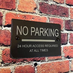Aangepast parkeerbord gegraveerd zwart leisteen Plaquette Geen parkeren gereserveerd Thuis werkplek Werknemer Parkeren Plaquette Autoliefhebber Man Cave Decor