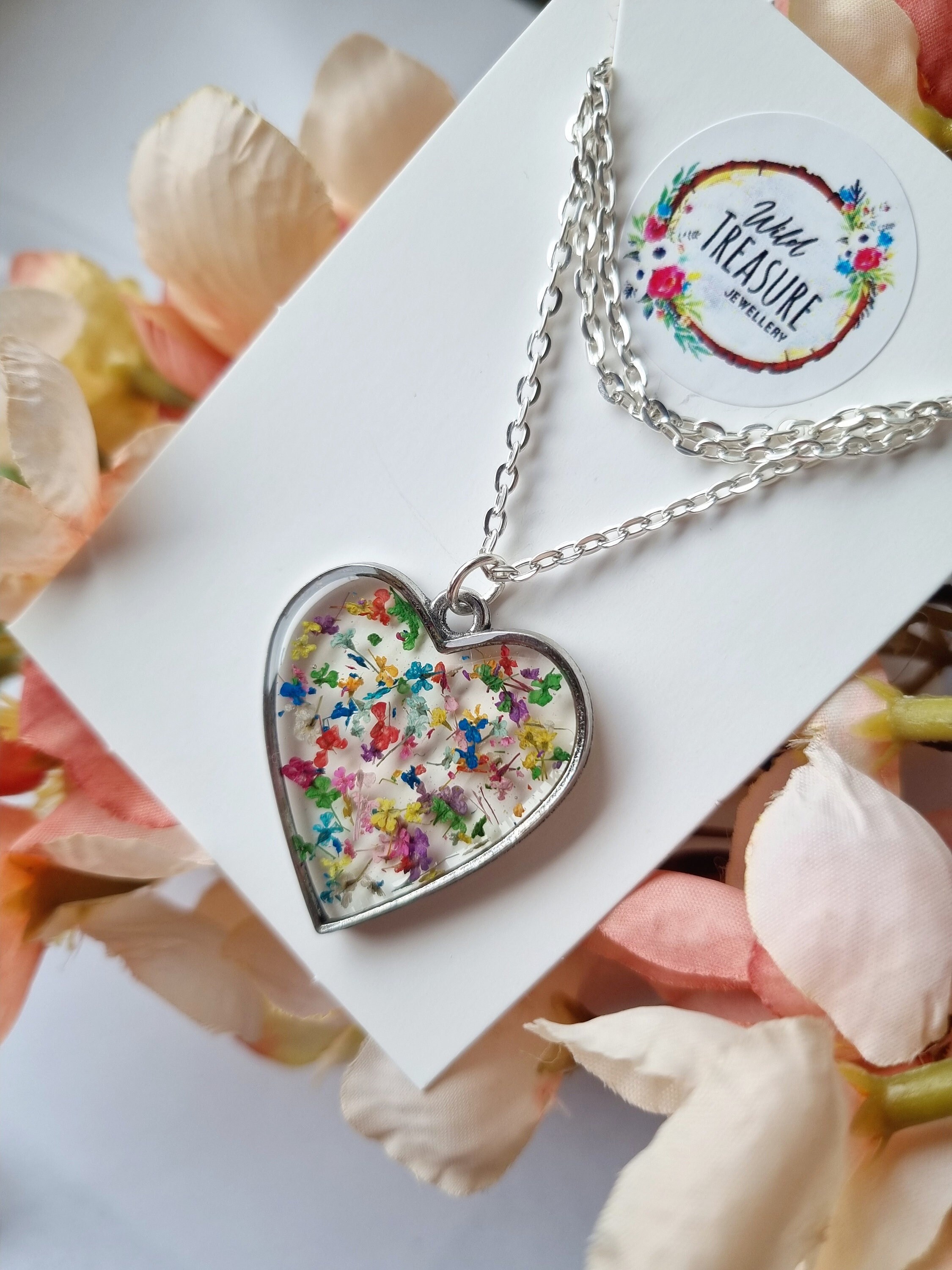 Rainbow Tiny Multicolour Real Confetti Flower Heart Shaped