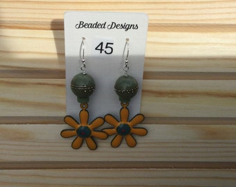 Copper enamel earrings