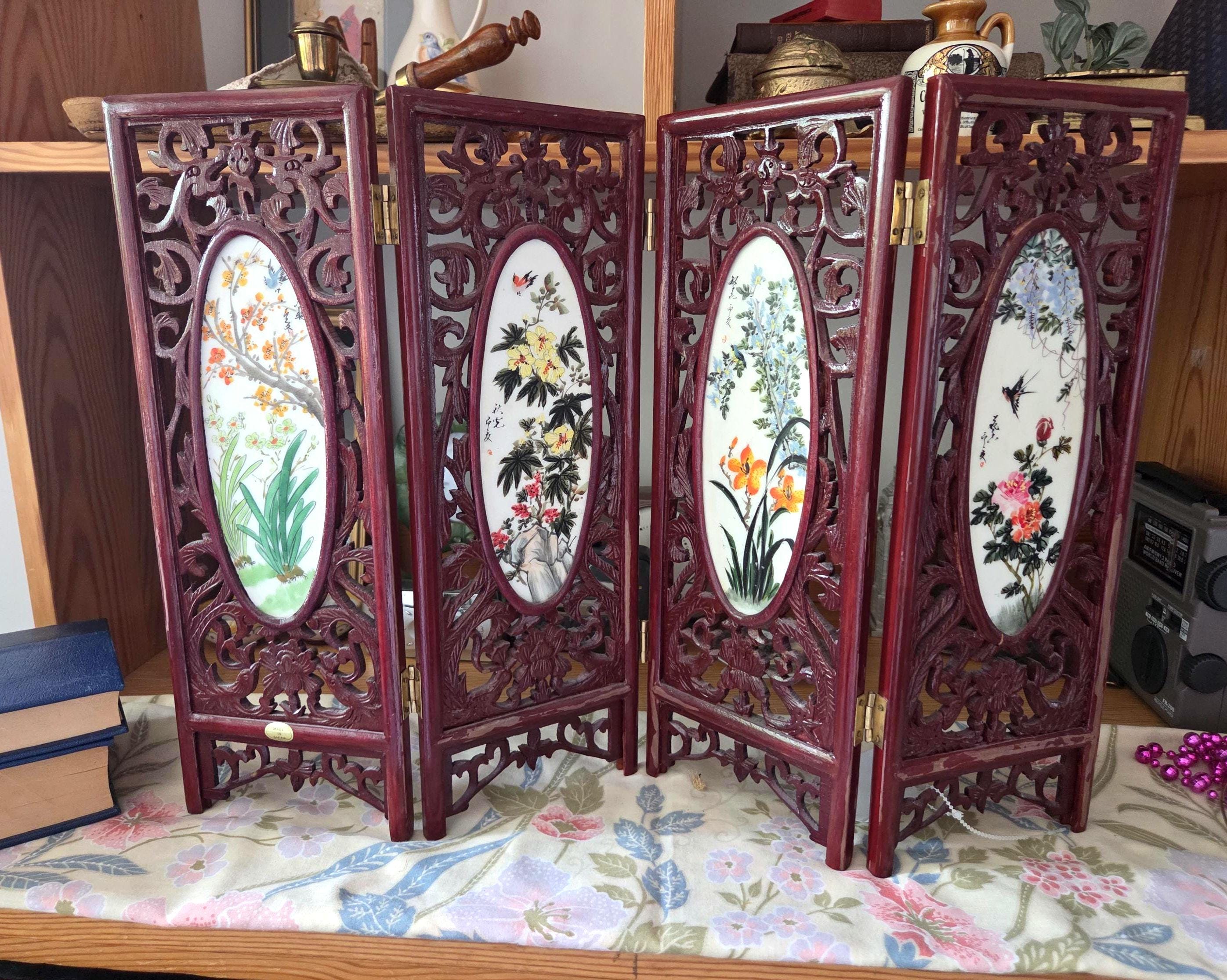 Chinoiserie Room Divider Folding Screen - Etsy