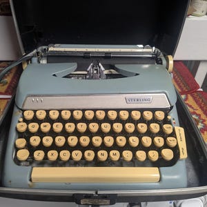 Vtg 1960s Smith-Corona Sterling Typewriter Retro Office Decor gift for writer 60s home decor vintage aesthetic shelfie decor wedding decor