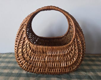 Vintage Weidentasche Korb, Boho gewebt Handtasche Stil Korb, Cottage Decor Lagerung, rustikale Weidentasche, dekorative Korb Organizer