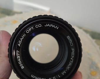 Obiektyw Vintage Pentax 135 mm f/3.5, teleobiektyw SMC Pentax-M z mocowaniem K, obiektyw do fotografii portretowej, retro, film, prezent dla fotografa