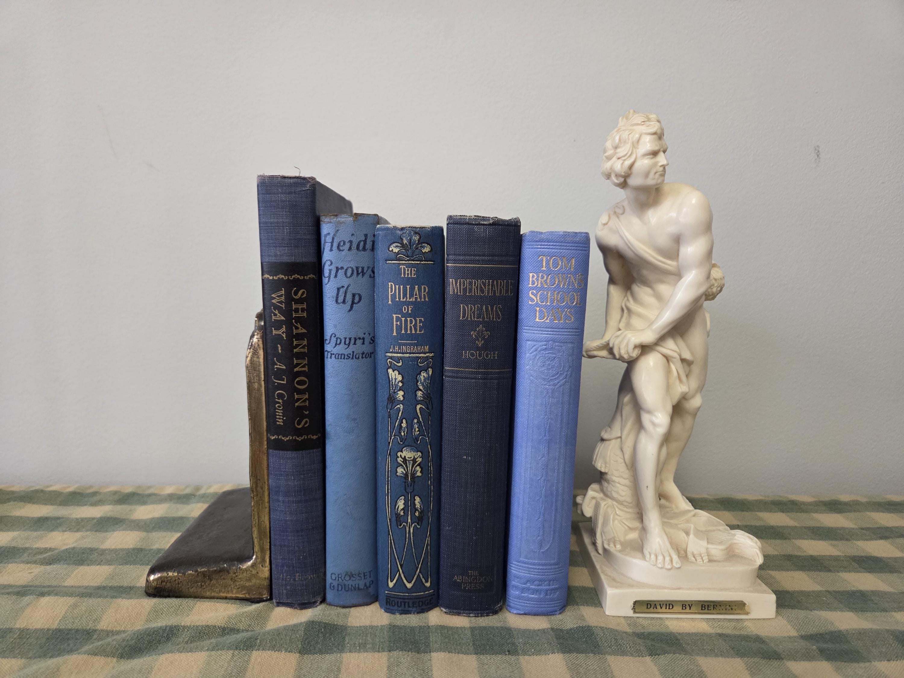 Blue and Gold Decorative Books - Etsy