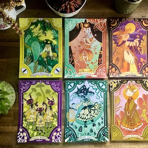 Leuke Paddestoel Kat Print Set - Geïllustreerde A5 Kunstafdrukken