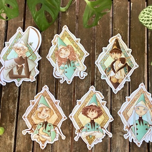 Atelier of Witch Hat Sticker Set - Cute fanart stickers of Qifrey Orugio Coco Riche Agete and Tetia
