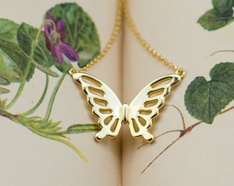 Dainty Gold Butterfly Necklace, Spread Your Wings Pendant Design with Adjustable Chain, Perfect Gift for Women and Girls