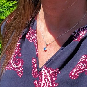 Pale Blue Aquamarine Necklace, Light Blue Bohemian Crystal Pendant with Silver or Gold Plated Adjustable Chain, Great Birthday or Mom Gift.
