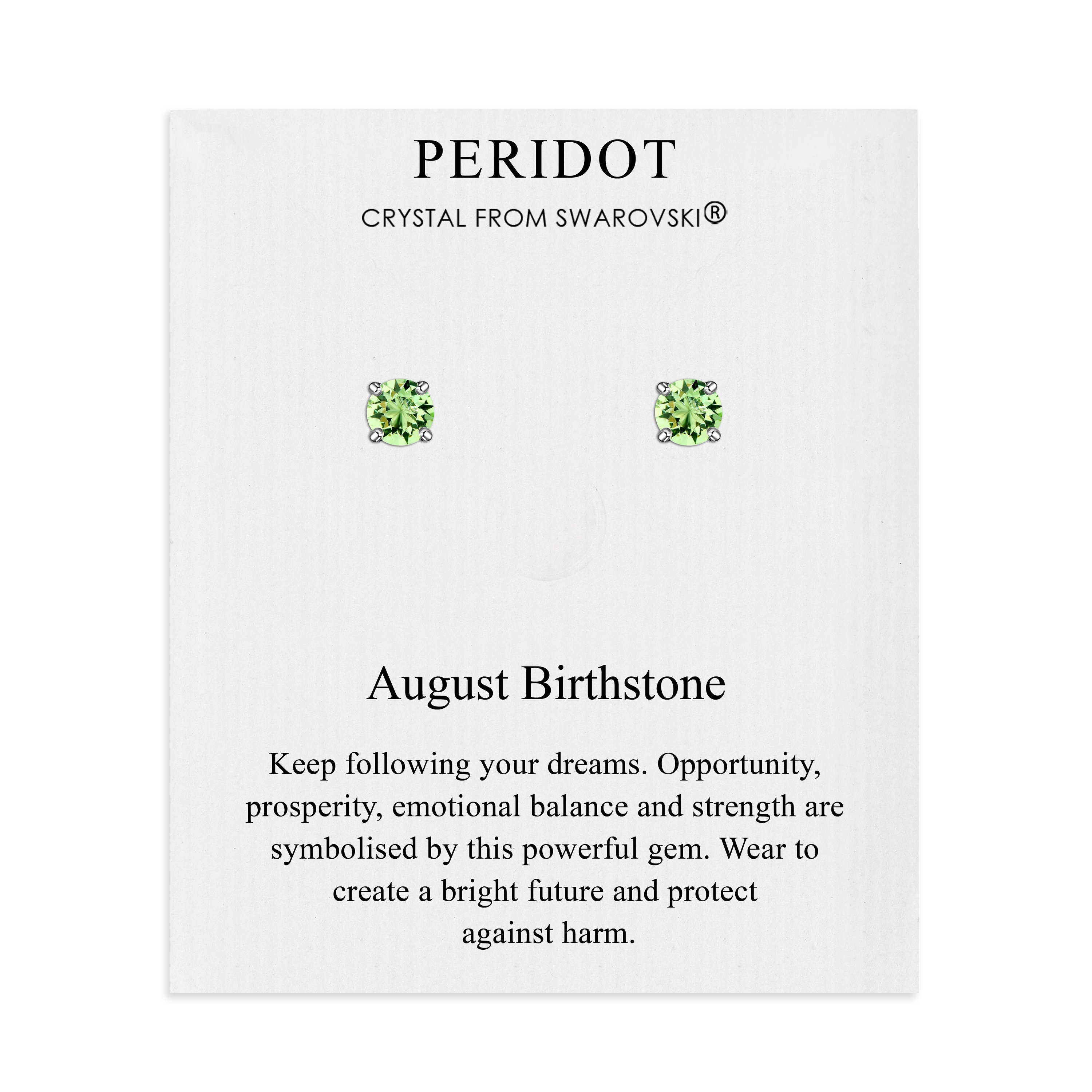 August (Peridot) Birthstone Earrings Created with Swarovski® Crystals