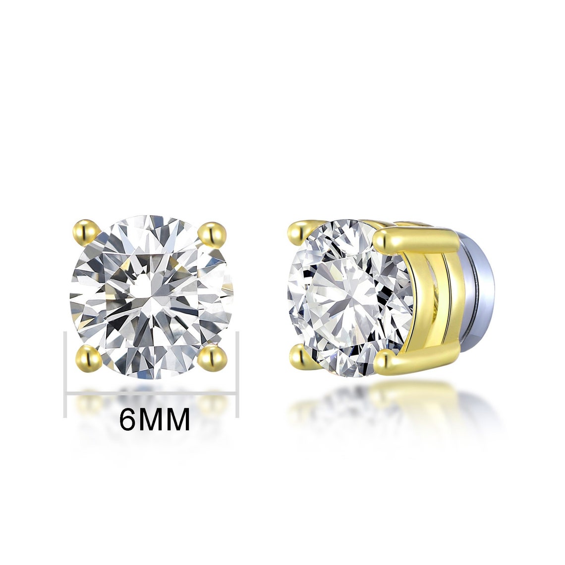 Men's Gold Round Clip on Stud Earrings Created Etsy