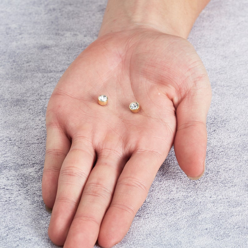 Men's Gold Round Clip on Stud Earrings Created Etsy