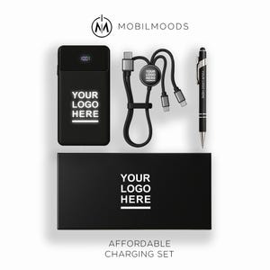 Juego de cargadores portátiles personalizados, juego de cargadores móviles para pedidos al por mayor de la empresa, cargador portátil de regalo para clientes corporativos, caja de regalo para fiestas de la empresa