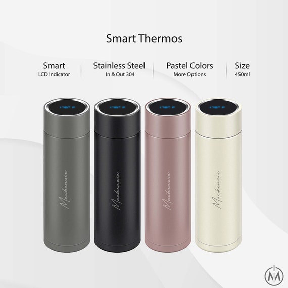 Promotional Branded Thermos Vacuum Flask Insulated Stainless Steel Smart  Water Bottle Business Gifts with Temperature Indicator and Phone Stand