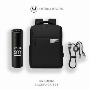 Backpack, Personalized Company Logo Gift Set, Custom Backpack Gift Box, Personalized Portable Charger, Company Employee Holiday Gift, BX-8