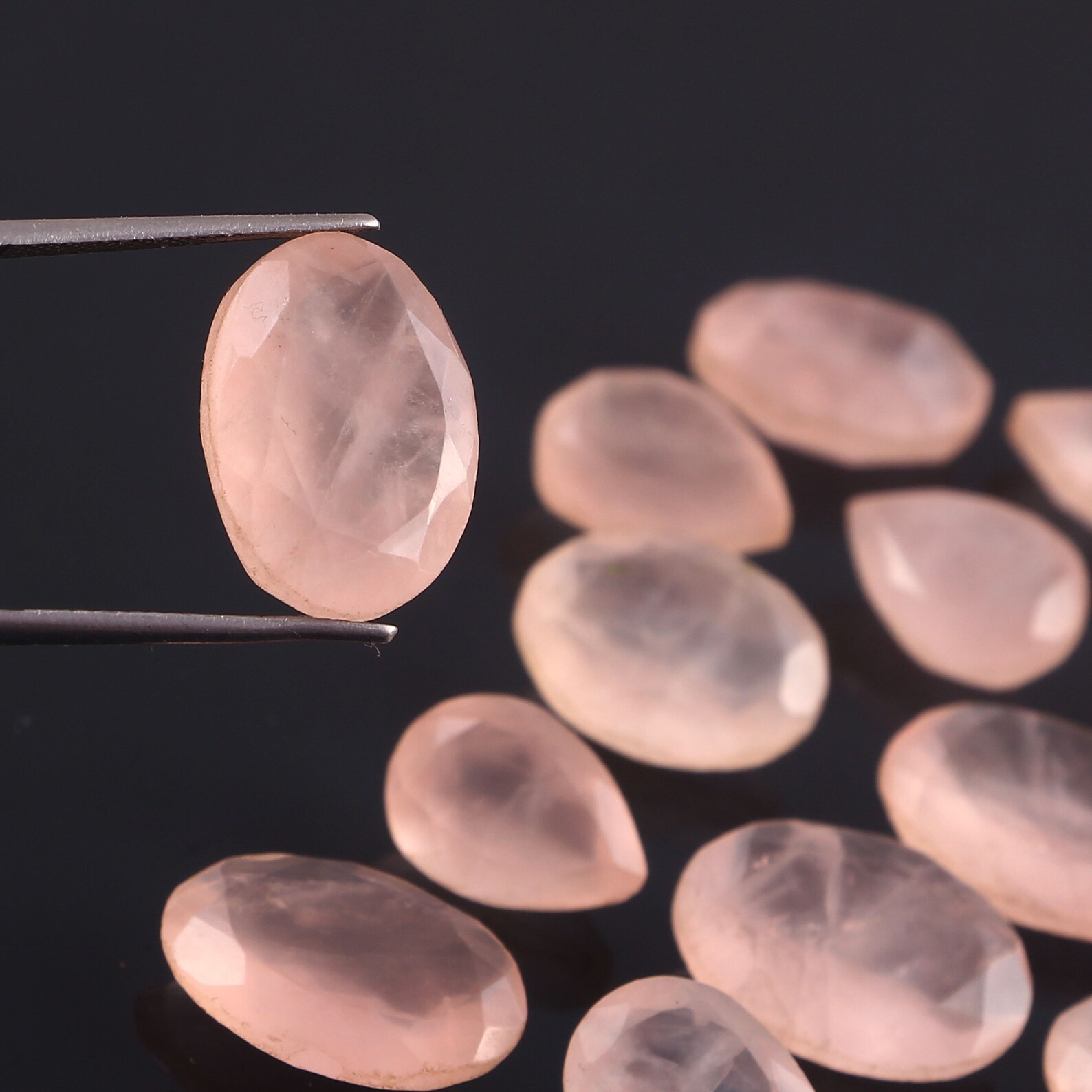 Natural rose quartz best quality pink color mix lot faceted Etsy